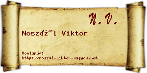 Noszál Viktor névjegykártya